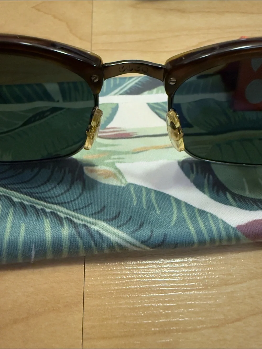 Garrett Leight Lincoln 48 Sunglasses - Brandy Tortoise/Antique Gold/Pure G15